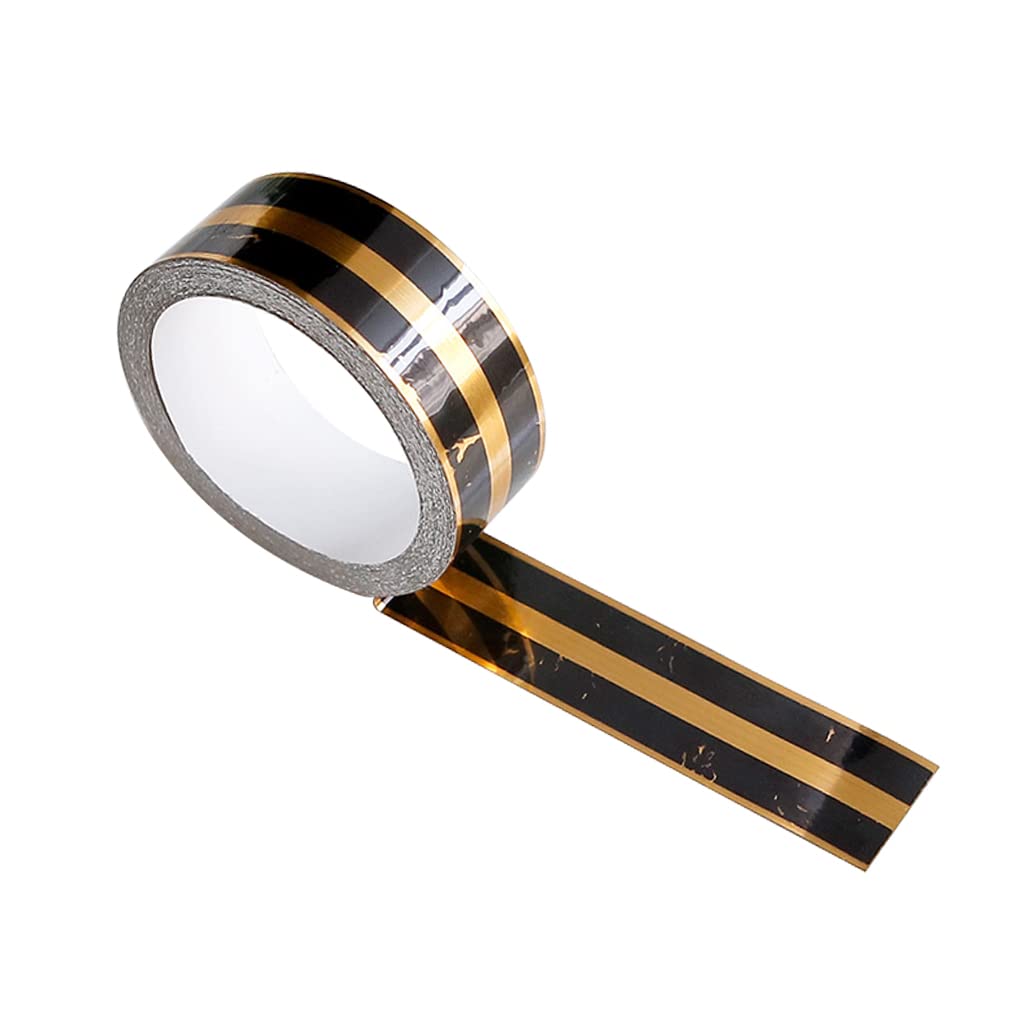 HASTHIP 5M Black Golden Floor Tiles Stickers, Waterproof Tile Gap Tape, PVC Self Adhesive Tape Ceramic Tile Gap Tape for Detailing Walls, Floor Tile Gap, Cabinetry (2.5CM Width *5M Long) HASTHIP 5M Black Golden Floor Tiles Stickers, Waterproof Tile Gap Tape, PVC Self Adhesive Tape Ceramic Tile Gap Tape for Detailing Walls, Floor Tile Gap, Cabinetry (2.5CM Width *5M Long)